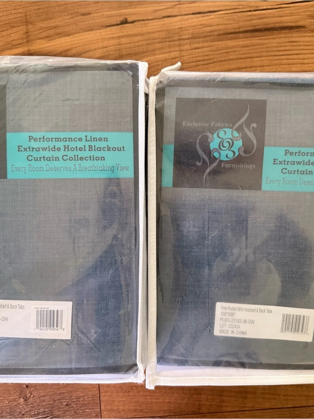 Navy Blue Linen Blackout Drapes - 2 Panels 100”x96”